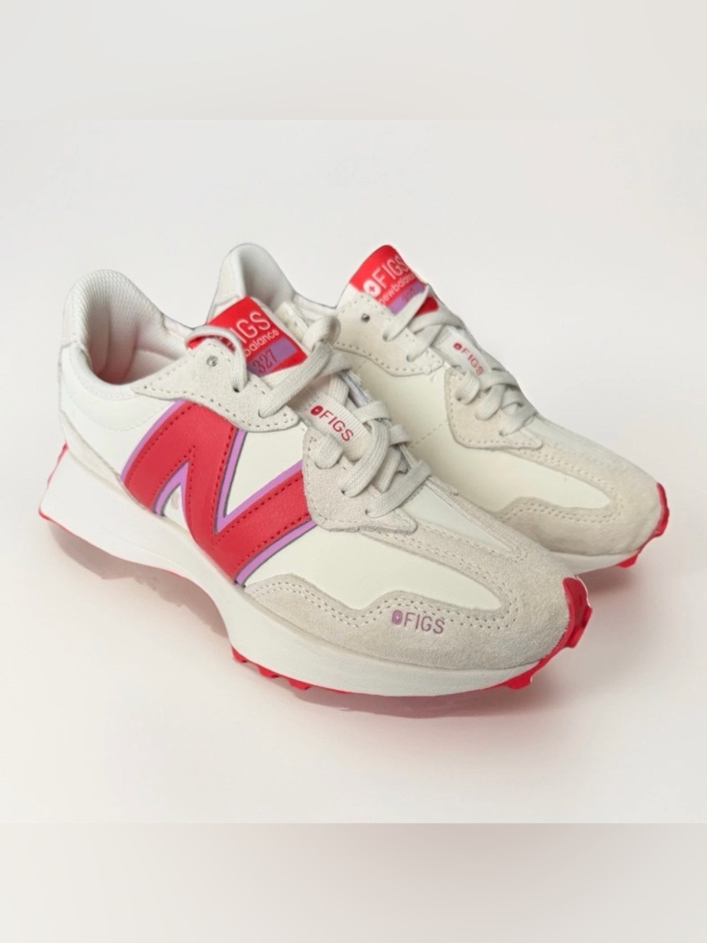 FIGS x New Balance 327 Sneakers Cream Orange M6 W7.5 New